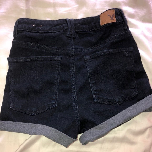 AE American Eagle super High Rise dark wash Shorts - Picture 1 of 3